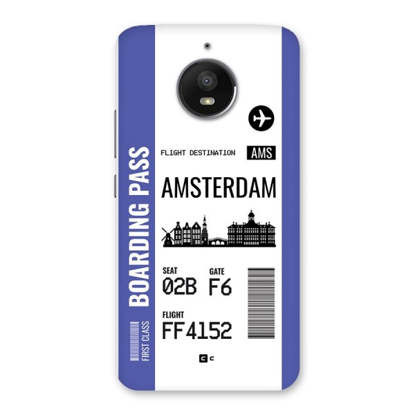 Amsterdam Boarding Pass Back Case for Moto E4 Plus