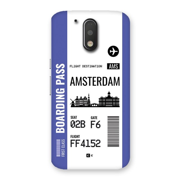 Amsterdam Boarding Pass Back Case for Moto G4