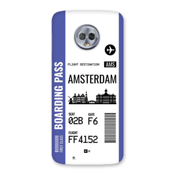 Amsterdam Boarding Pass Back Case for Moto G6