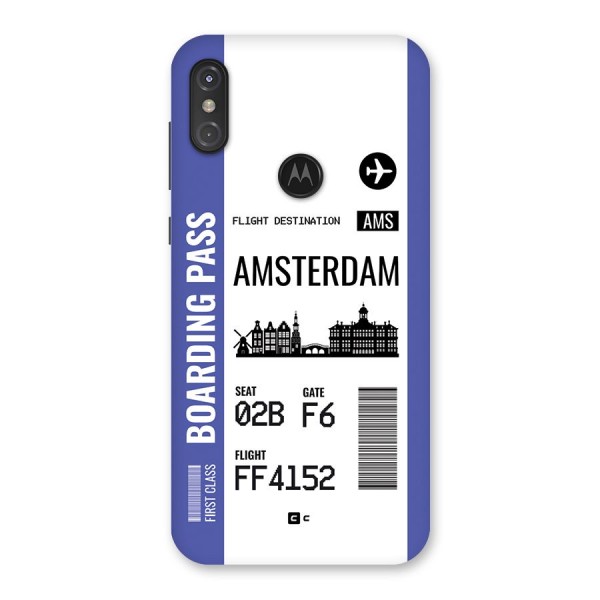 Amsterdam Boarding Pass Back Case for Motorola One Power