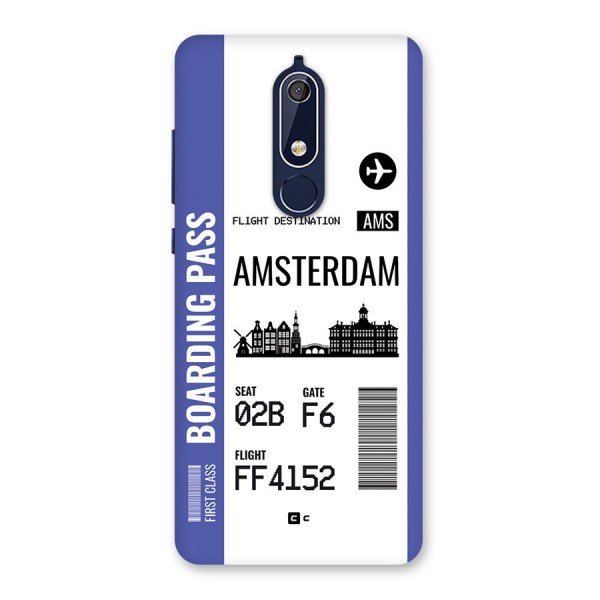 Amsterdam Boarding Pass Back Case for Nokia 5.1