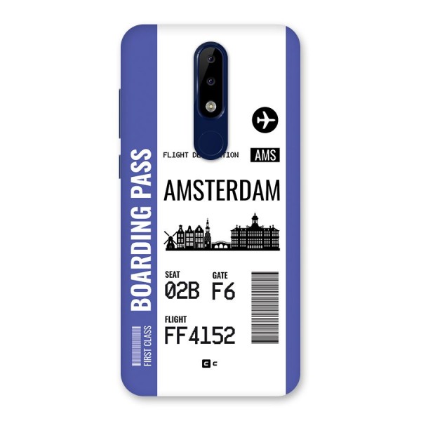 Amsterdam Boarding Pass Back Case for Nokia 5.1 Plus