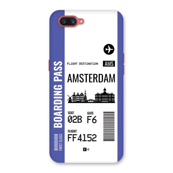 Amsterdam Boarding Pass Back Case for Oppo A3s