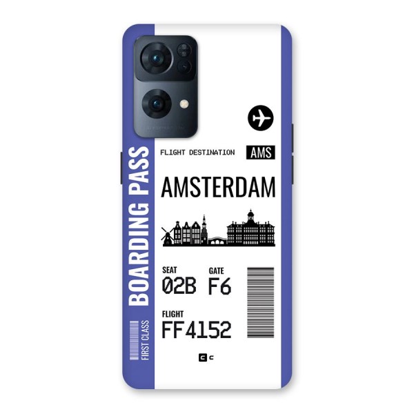 Amsterdam Boarding Pass Back Case for Oppo Reno7 Pro 5G