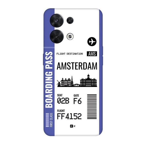 Amsterdam Boarding Pass Back Case for Oppo Reno8 5G