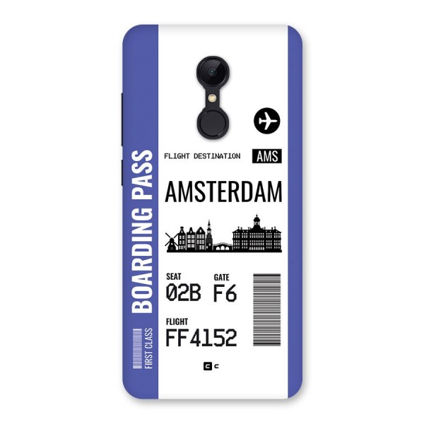 Amsterdam Boarding Pass Back Case for Redmi 5