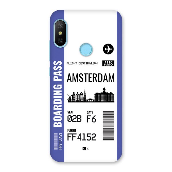 Amsterdam Boarding Pass Back Case for Redmi 6 Pro