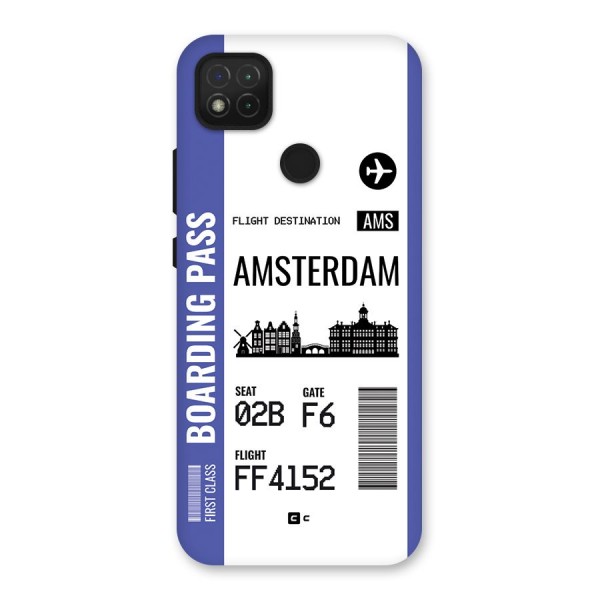 Amsterdam Boarding Pass Back Case for Redmi 9