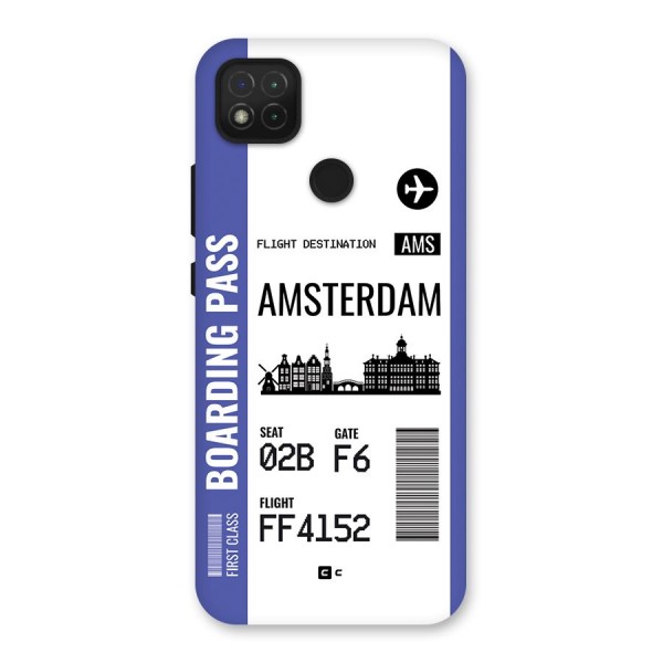 Amsterdam Boarding Pass Back Case for Redmi 9 Activ