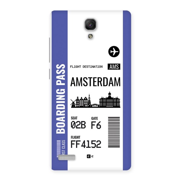 Amsterdam Boarding Pass Back Case for Redmi Note