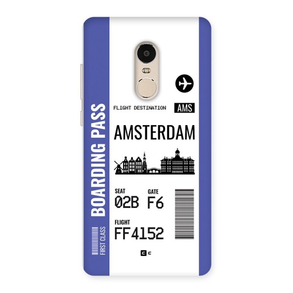 Amsterdam Boarding Pass Back Case for Redmi Note 4