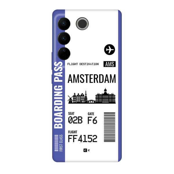 Amsterdam Boarding Pass Back Case for Vivo V27