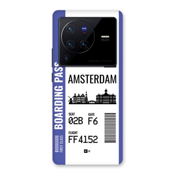 Amsterdam Boarding Pass Back Case for Vivo X80 Pro