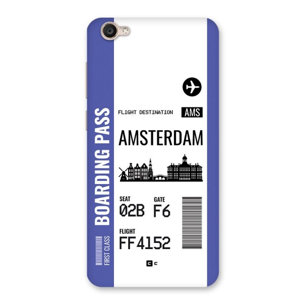 Amsterdam Boarding Pass Back Case for Vivo Y55s