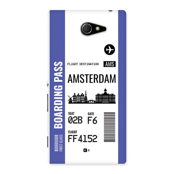 Amsterdam Boarding Pass Back Case for Xperia M2