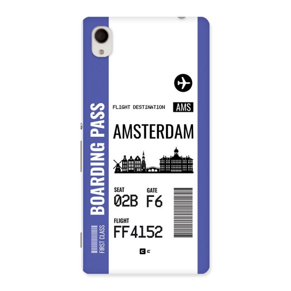 Amsterdam Boarding Pass Back Case for Xperia M4