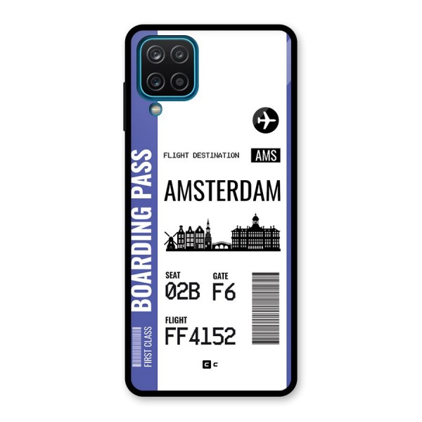 Amsterdam Boarding Pass Glass Back Case for Galaxy A12