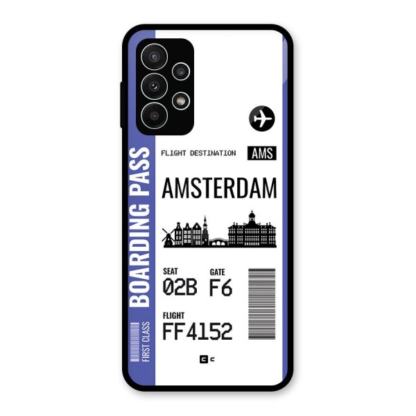 Amsterdam Boarding Pass Glass Back Case for Galaxy A23