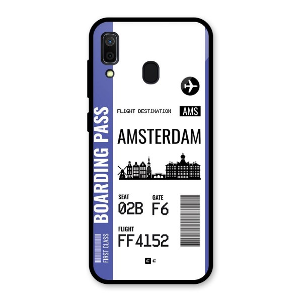 Amsterdam Boarding Pass Glass Back Case for Galaxy A30