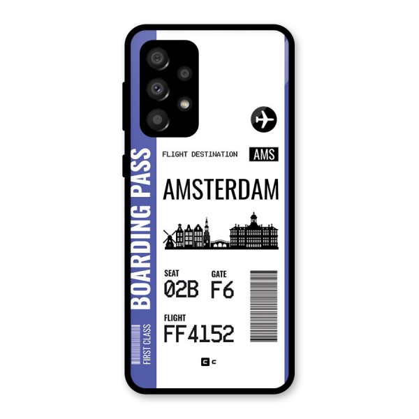 Amsterdam Boarding Pass Glass Back Case for Galaxy A32