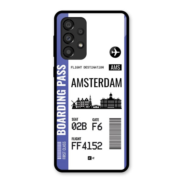 Amsterdam Boarding Pass Glass Back Case for Galaxy A33 5G