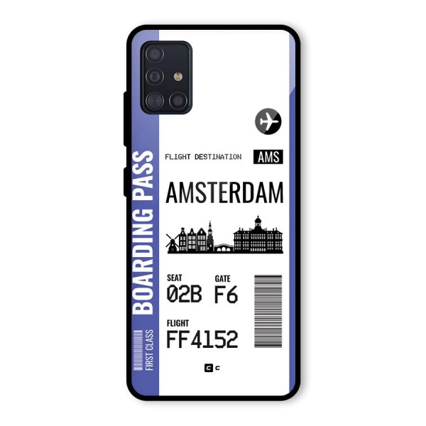 Amsterdam Boarding Pass Glass Back Case for Galaxy A51