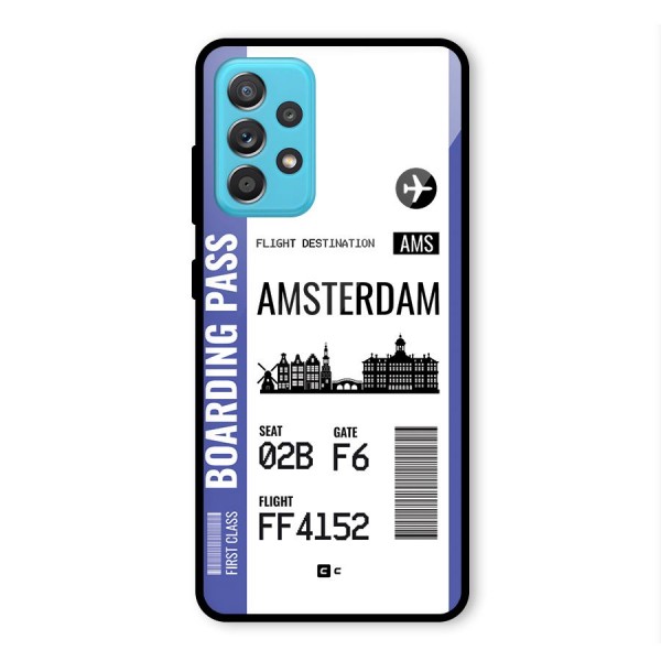 Amsterdam Boarding Pass Glass Back Case for Galaxy A52