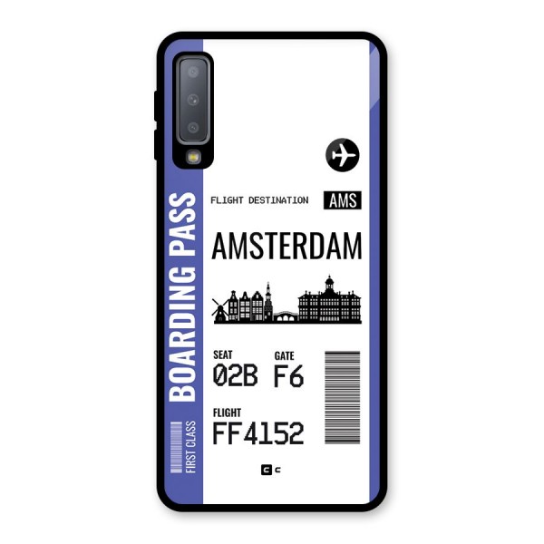 Amsterdam Boarding Pass Glass Back Case for Galaxy A7 (2018)