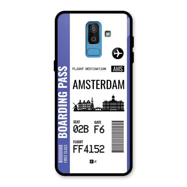 Amsterdam Boarding Pass Glass Back Case for Galaxy J8