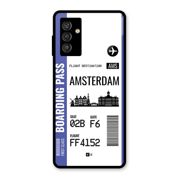 Amsterdam Boarding Pass Glass Back Case for Galaxy M13