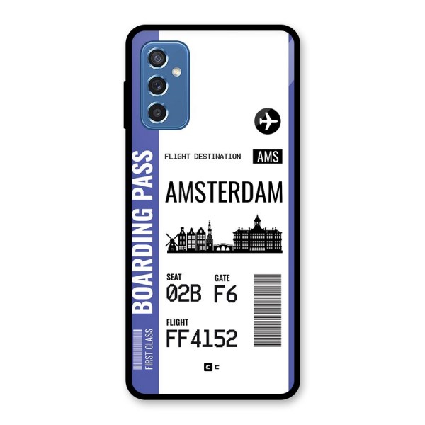 Amsterdam Boarding Pass Glass Back Case for Galaxy M52 5G