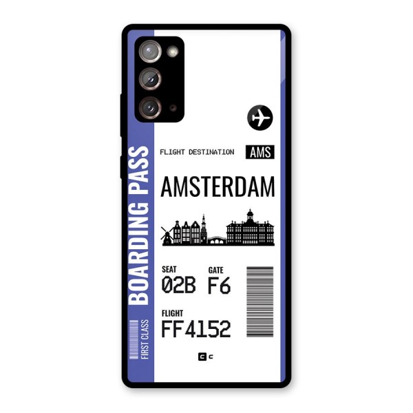 Amsterdam Boarding Pass Glass Back Case for Galaxy Note 20