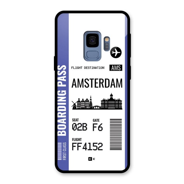 Amsterdam Boarding Pass Glass Back Case for Galaxy S9