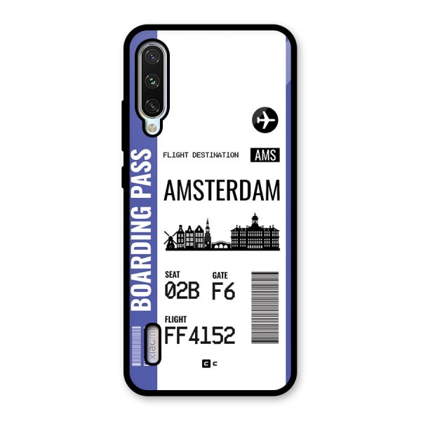 Amsterdam Boarding Pass Glass Back Case for Mi A3