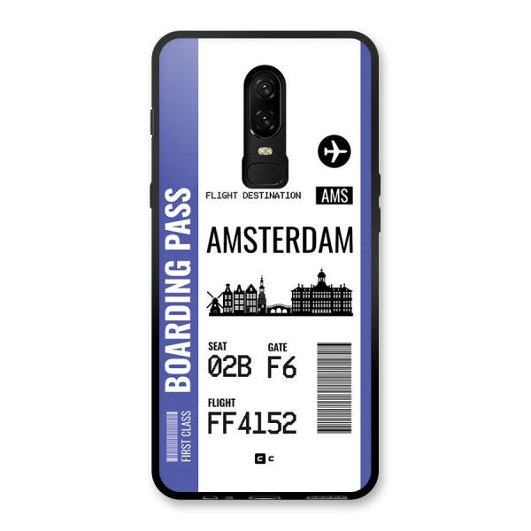 Amsterdam Boarding Pass Glass Back Case for OnePlus 6