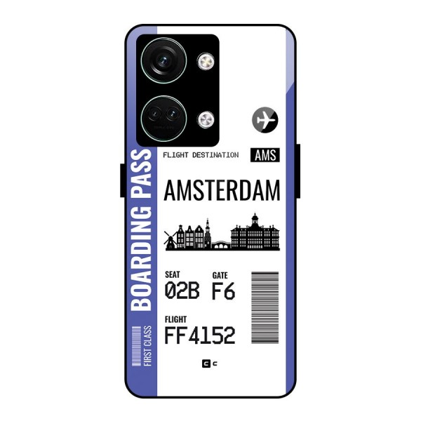 Amsterdam Boarding Pass Glass Back Case for Oneplus Nord 3