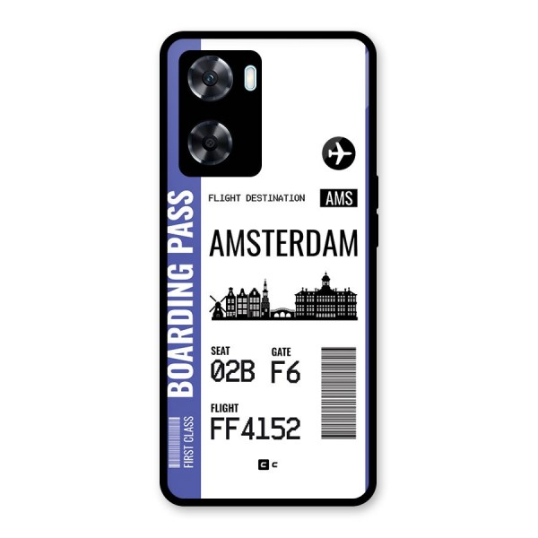 Amsterdam Boarding Pass Glass Back Case for Oppo A77s