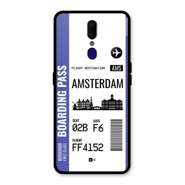 Amsterdam Boarding Pass Glass Back Case for Oppo F11