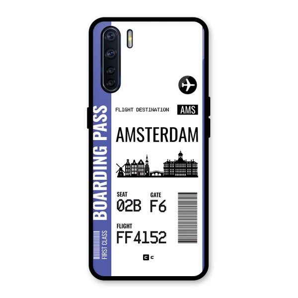 Amsterdam Boarding Pass Glass Back Case for Oppo F15