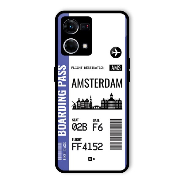 Amsterdam Boarding Pass Glass Back Case for Oppo F21 Pro 4G
