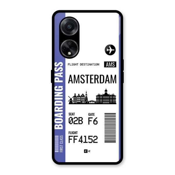 Amsterdam Boarding Pass Glass Back Case for Oppo F23