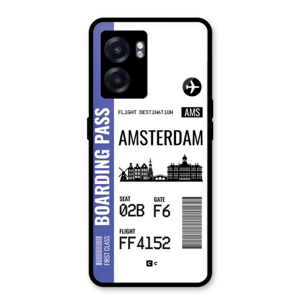 Amsterdam Boarding Pass Glass Back Case for Oppo K10 (5G)