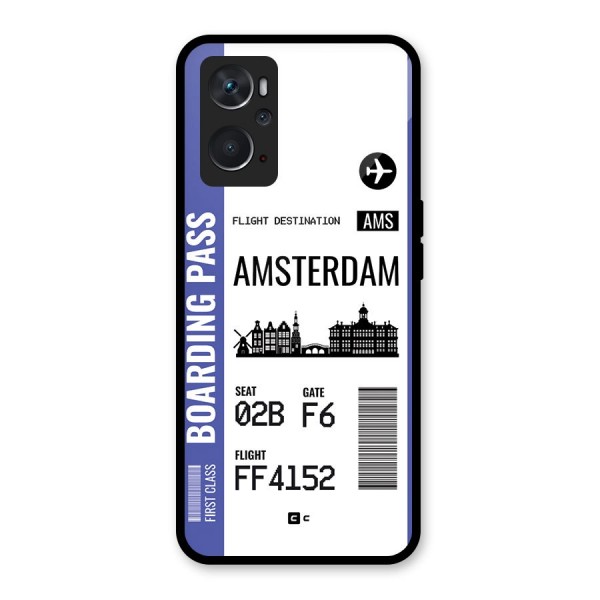 Amsterdam Boarding Pass Glass Back Case for Oppo K10 4G