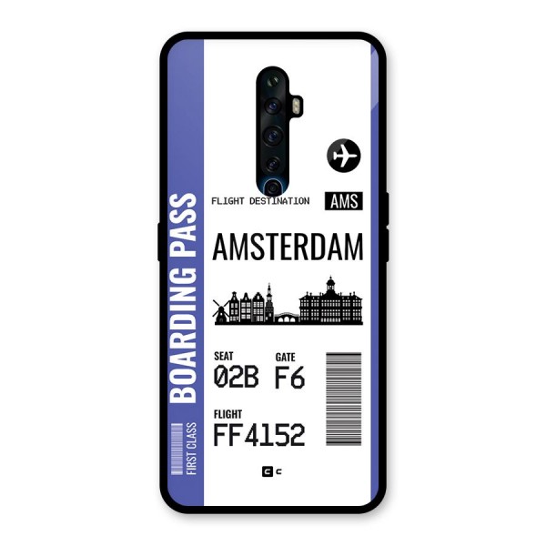 Amsterdam Boarding Pass Glass Back Case for Oppo Reno2 F