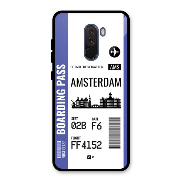 Amsterdam Boarding Pass Glass Back Case for Poco F1