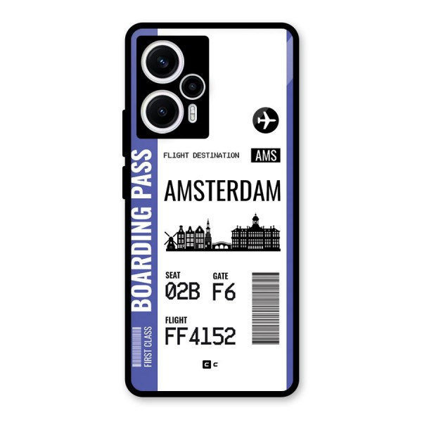 Amsterdam Boarding Pass Glass Back Case for Poco F5