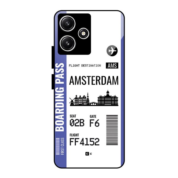 Amsterdam Boarding Pass Glass Back Case for Poco M6 Pro