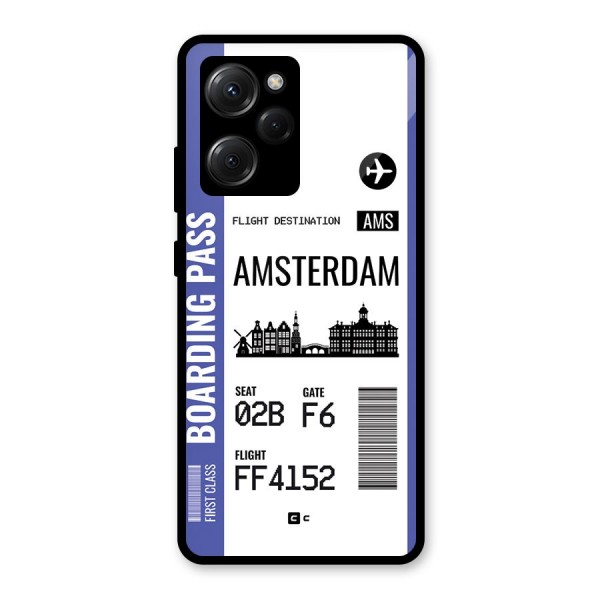 Amsterdam Boarding Pass Glass Back Case for Poco X5 Pro