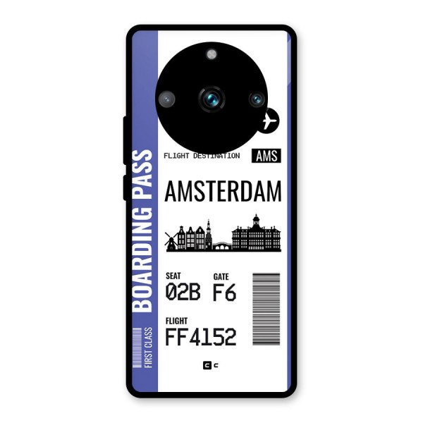 Amsterdam Boarding Pass Glass Back Case for Realme 11 Pro