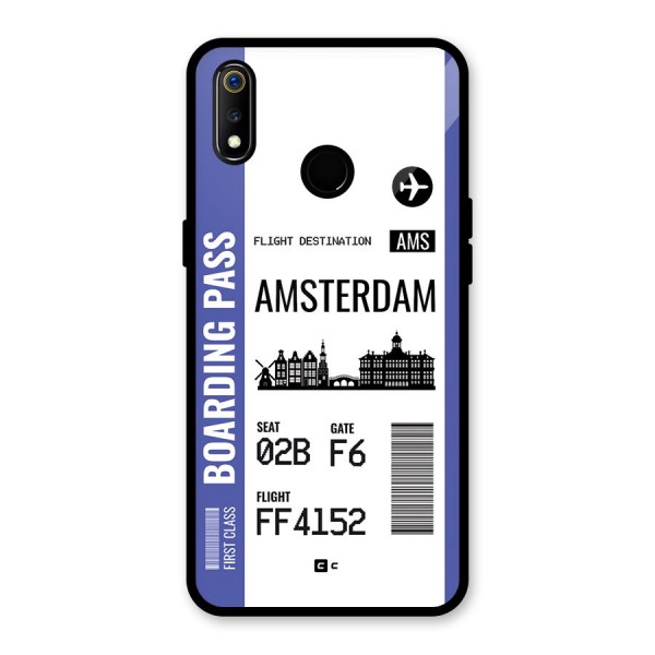 Amsterdam Boarding Pass Glass Back Case for Realme 3